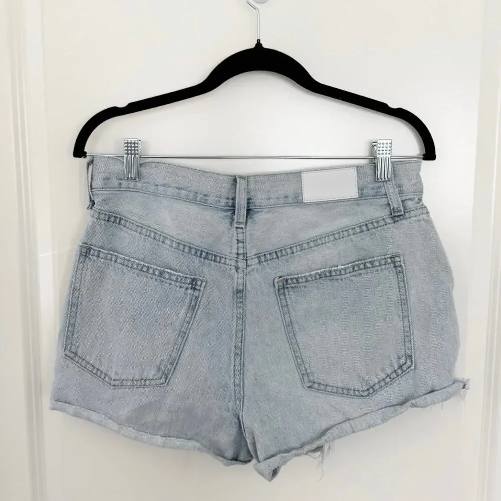 PISTOLA Distressed Light Wash Denim Jean Shorts 29